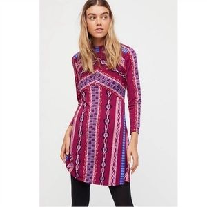 Free People “Stella” fuschia pink patterned dress